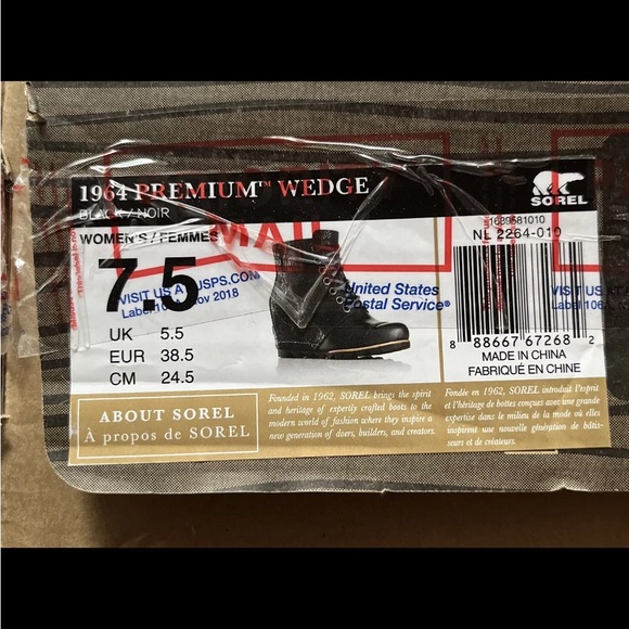 Gorgeous Sorel 1964 Premium Wedge Joan Bootie Black & Blue Women 7.5 Boots - Picture 9 of 10